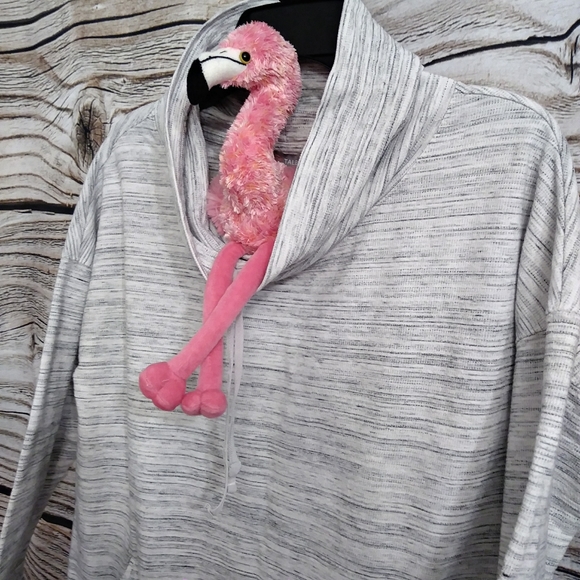 Talbots Cowl Neck Pullover Sweater Gray Space Dye - Picture 5 of 11